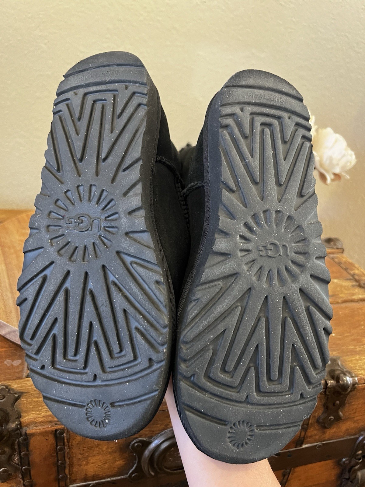 UGG Mini Bailey Button Short Boot Suede Shearling… - image 5