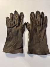 Vintage Fownes Brown SÚPER SOFT Leather Gloves Size 8 Made Philippines! Mid Cent