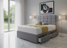 Divan Bed Set with Memory Foam Mattress & Headboard – Double King Soft Touch