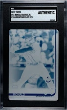 2019 Topps Opening Day #51 Ronald Acuna Jr Cyan Printing Plate 1/1 Rookie Cup 🏆