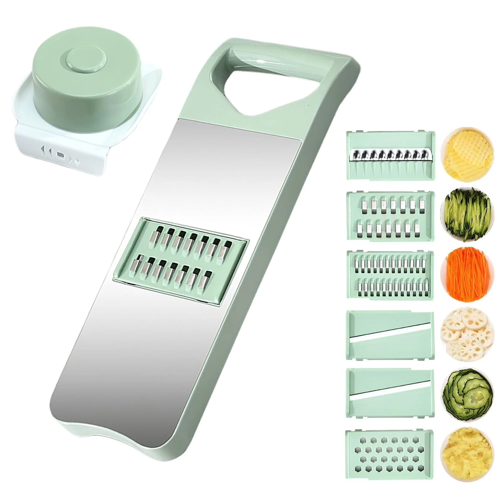 Vegetable Chopper, Mandoline Food Slicer Cutter with Handheld Container, 6 Bl...