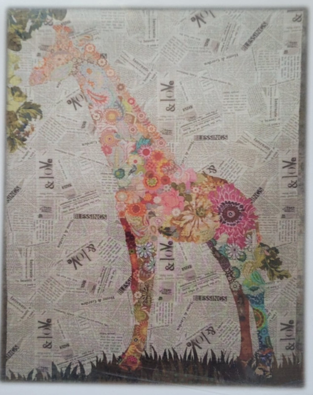 Fiberworks Laura Heine Potpourri Collage Quilt Pattern Floral Giraffe 42 x 58