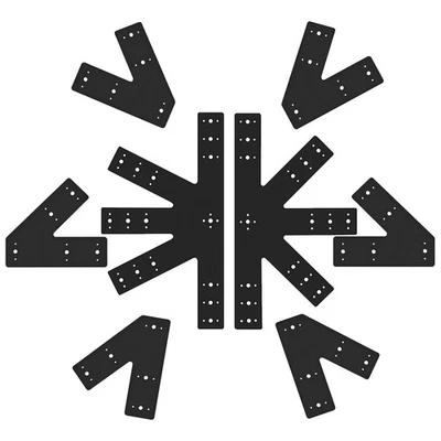 SALUINOKI Heavy Duty Black Pergola Connector Kit Gable Plate Bracket Powder Coated Steel