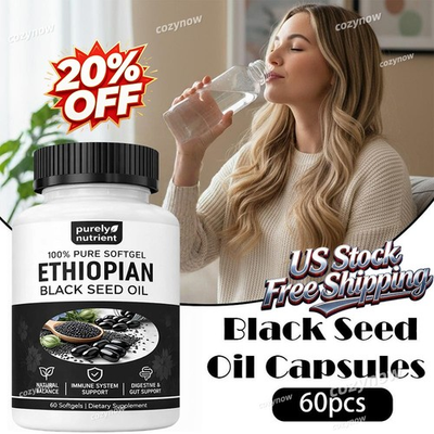 #ad #ad Ethiopian Black Seed Oil Softgels 4.64% Thymoquinone Gluten Free 60 capsules $9.99