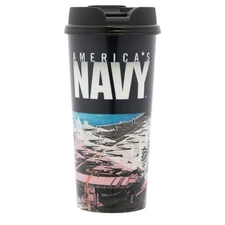 Whirley Drinkware Licensed United States Navy Thermal 16oz Plastic Travel Mug