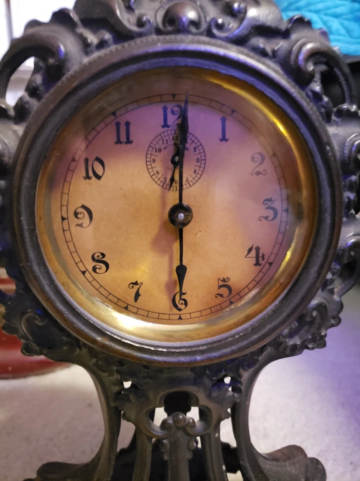 Cast Iron Turn Of The Century Alarm Clock Unbranded, Working - Image 2 of 4