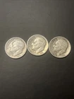 Lot Of 3 Circulated Roosevelt Dimes 1956,53, And 50, Mints P And D 90% Silver