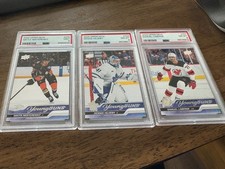 2023 UD Young Guns PSA 3 Card Lot Hildeby 8 Laberge 8 Nikita Nesterenko PSA 9