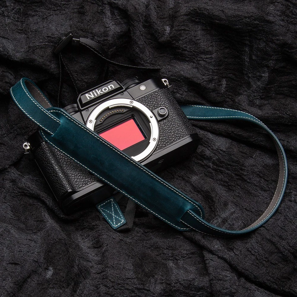 Correa de hombro ajustable de cuero genuino para el cuello de la cámara para Canon Nikon Sony etc. Foto 3 de 4