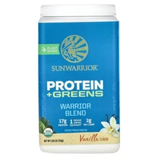 2 X Sunwarrior, Warrior Blend Protein + Greens, Vanilla , 1.65 lb (750 g)