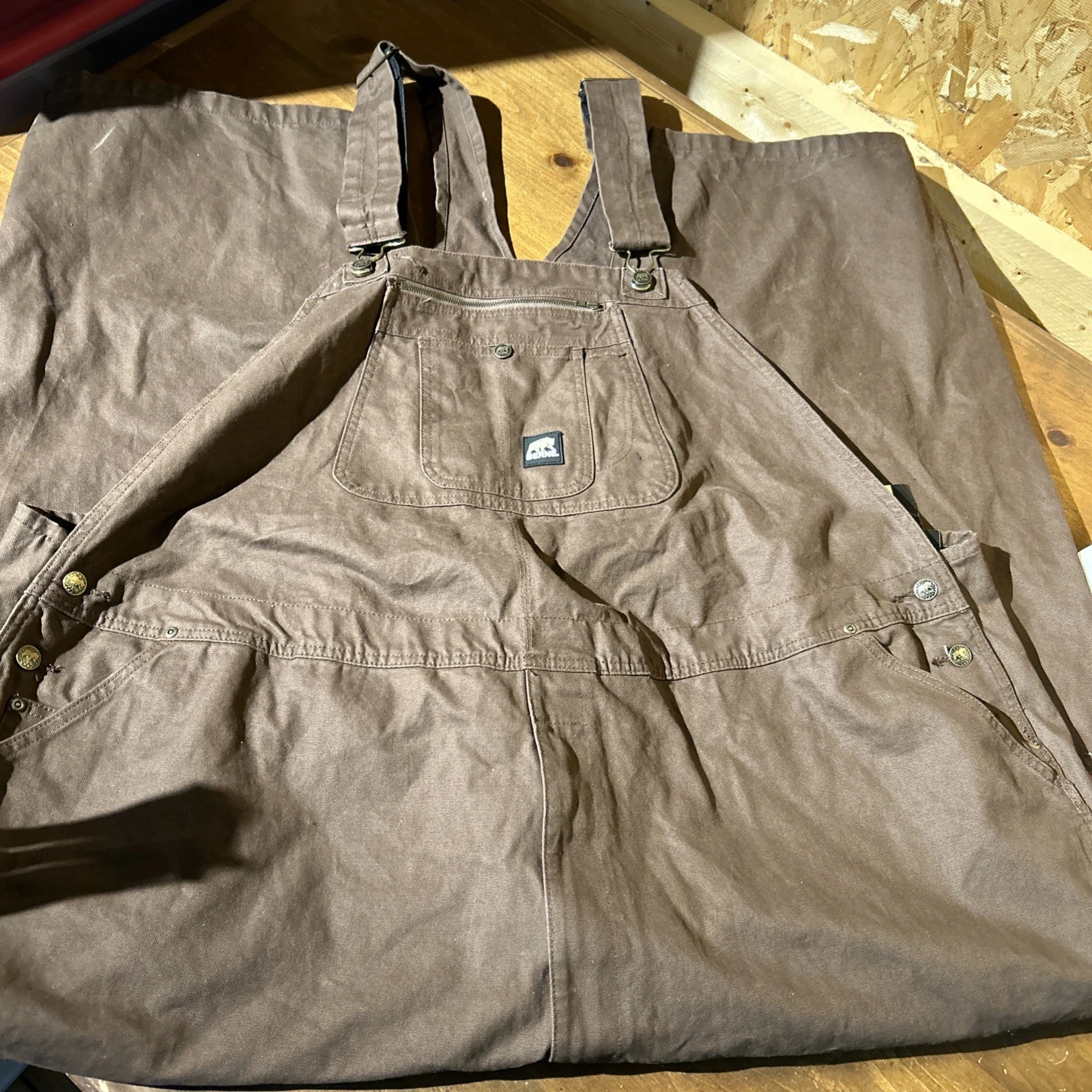Berne Mens Heartland Unlined Brown Duck Bark 100% Cotton Bib Overall 60x30