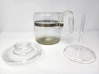 Vintage Pyrex Glass Coffee Percolator Pot • WORKS • Flameware • 6 Cups • 7756