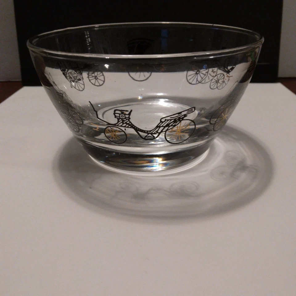 Vintage MCM CONJUNTO DE 4 Libbey Carruagem Sem Cavalos Lanche Noz Doces Tigela Barware - Imagem 3 de 4