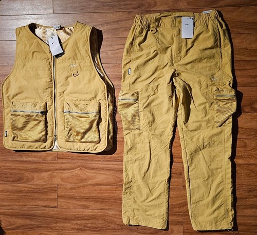 Nike Premium Basketball Tracksuit Gilet/Trousers Sz Gold Grey DV9493 725 - Picture 8 of 20