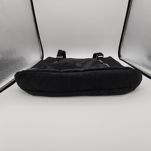 KIPLING Black Nylon Shoulder Bag 17" Wide Travel Carry On Laptop Zip Top Tote - Picture 5 of 19
