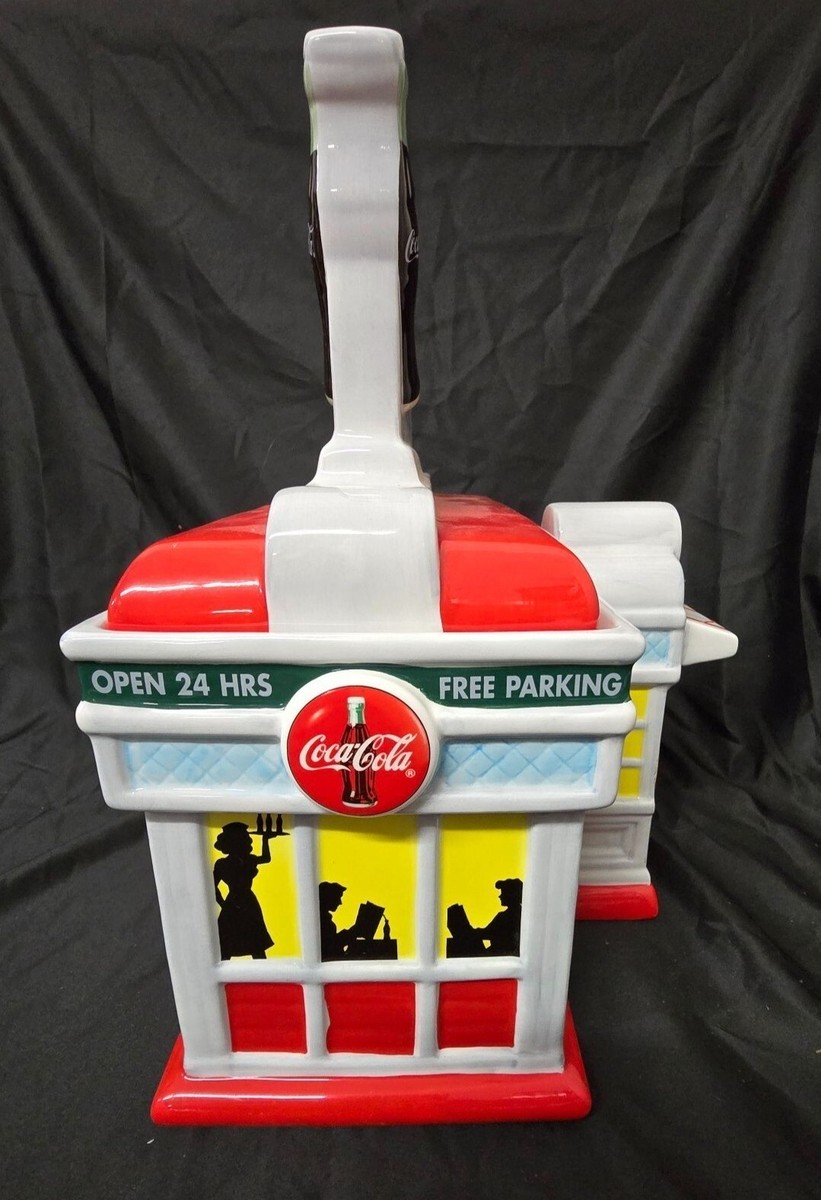 Coca-Cola Diner Ceramic Cookie Jar Retro Collectible Kitchen