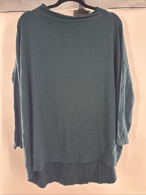 Bryn Walker Dimitri French Terry Knit Draped Neck Dolman Sleeve Oversized Tunic