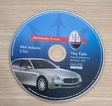 MASERATI NAVIGATION GPS DVD CD DISK 8 MID ATLANTIC USA 20180138 1/04