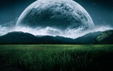 Landscape art nature planet field hills clouds space Custom Gaming Mat Desk