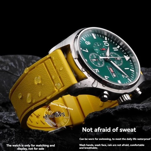 Correa de reloj de goma fluoro para IWC Big Pilot Mark 18 Portugieser 20 mm 22 mm Sport - Imagen 10 de 62