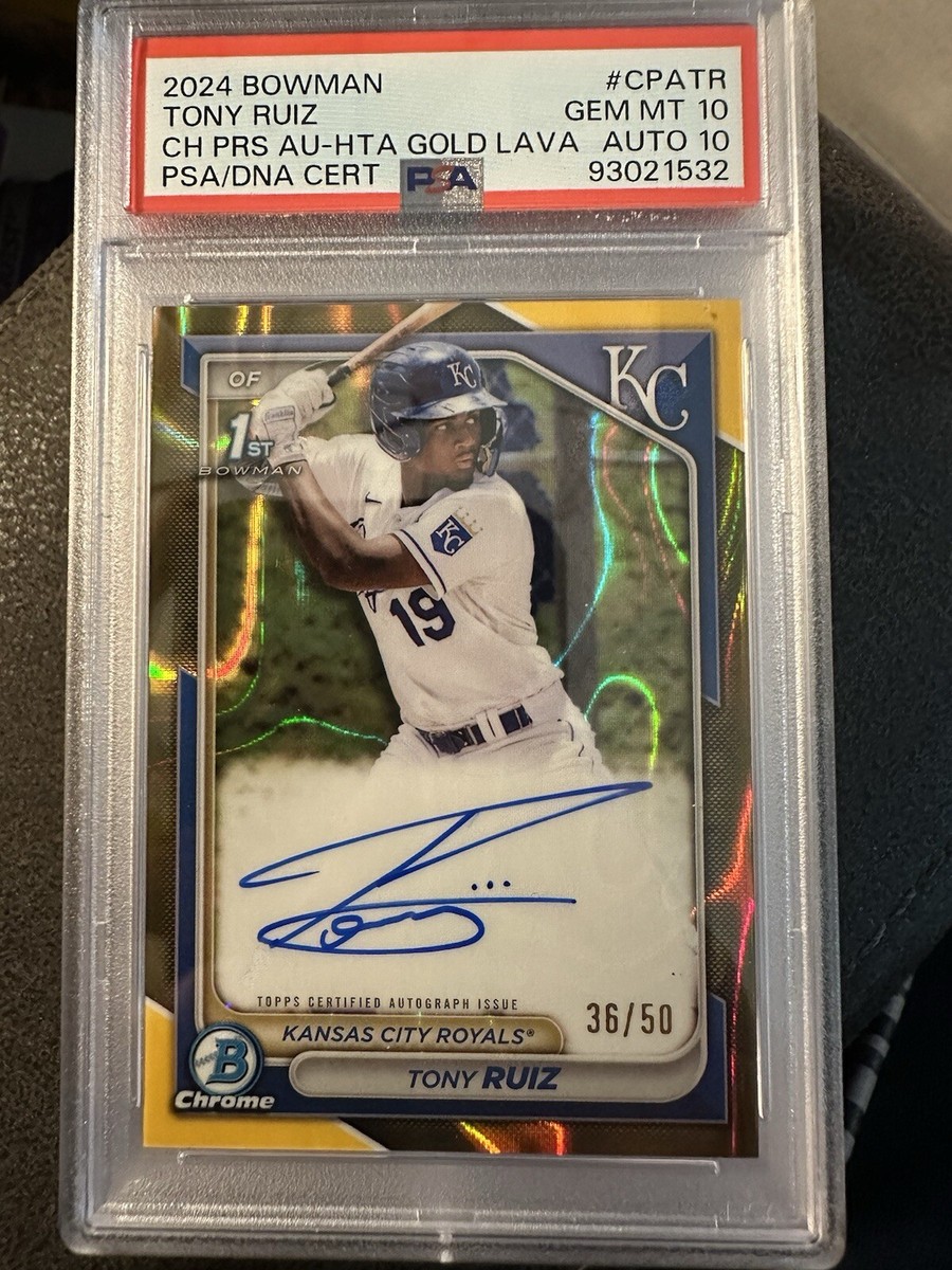 2024 Bowman Chrome Tony Ruiz Gold Auto /50 PSA 10 Auto 10 