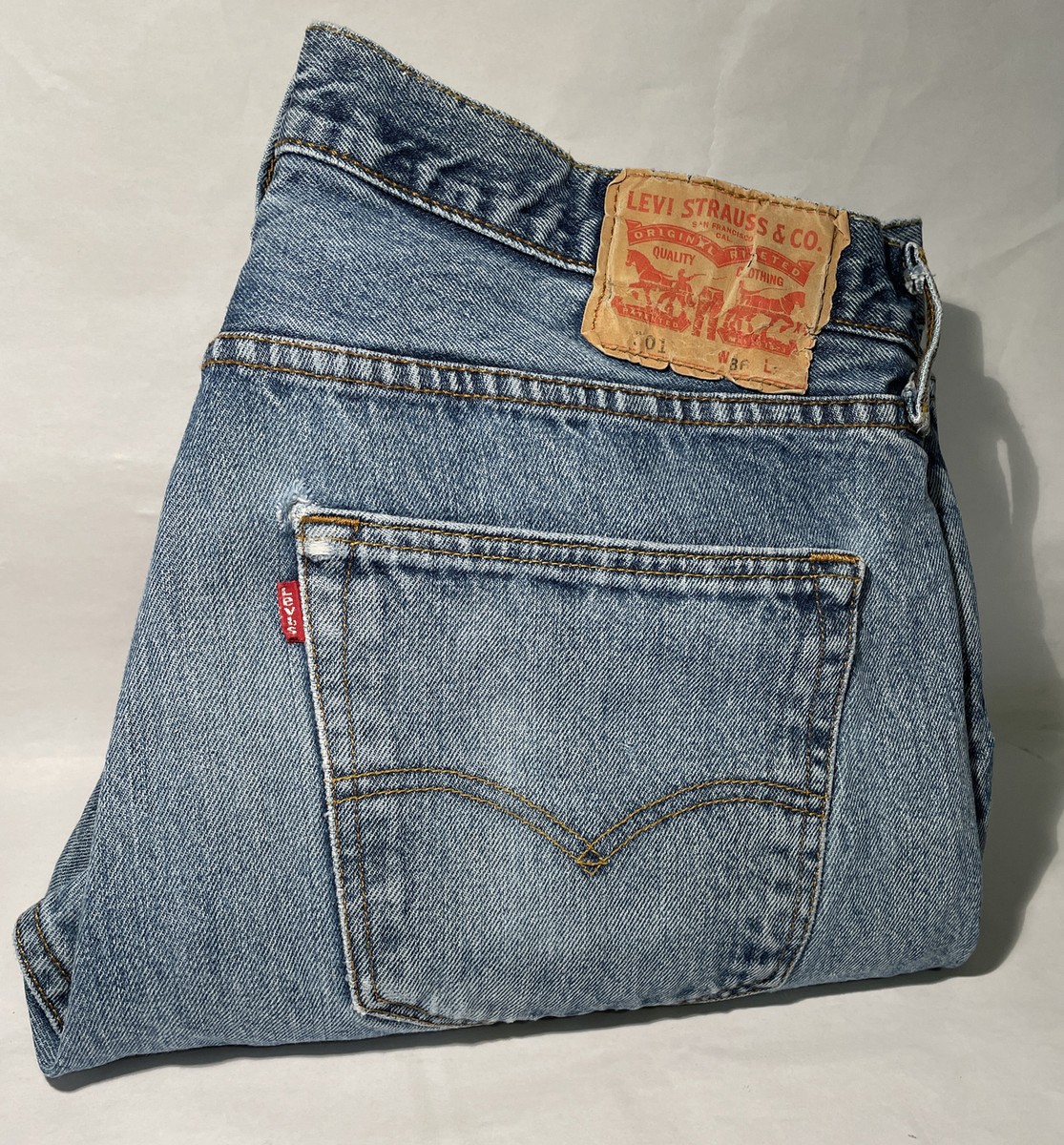 levis 501 jeans Used 36x34 Stone Washed Blue Jeans Have Cuts levis 501 jeans Used 36x34 Stone Washed Blue Jeans Have Cuts