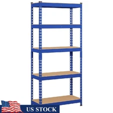 5-Shelf Boltless Adjustable Steel Storage Rack Heavy Duty Metal Shelving Unit US