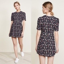 NWT Valencia & Vine Amanda Mini Dress Sz L Womans Black Red Floral Short Sleeve