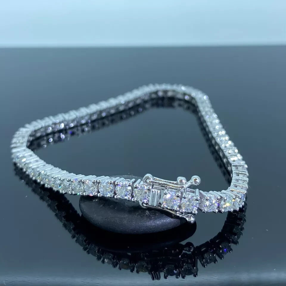 7Ct Round Cut Lab Created Diamond 14k White Gold Plated Women's Tennis