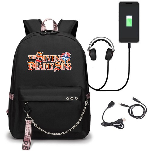 The Seven Deadly Sins Anime Printed Backpack Student School bag Laptop Knapsack - Picture 11 of 13