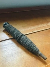 Antique Wood Wooden Spool with Brown Heather Yarn – 9 inches long  x one inch ac