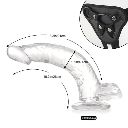 Realistic Dildo Suction Cup Anal Vagina Strapon Panties Women Men Sex Toys Clear - Picture 17 of 18