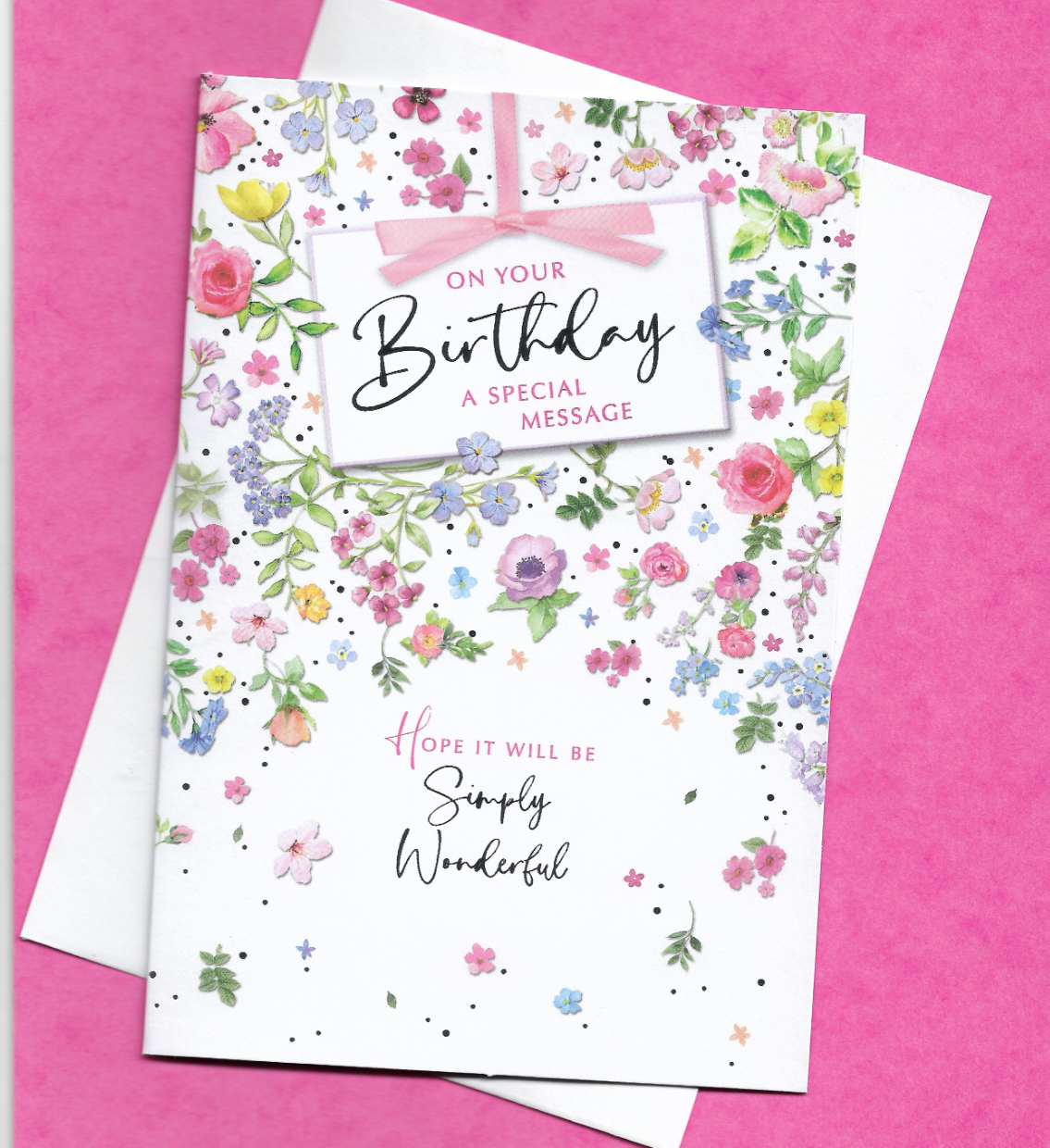 Birthday Card Female Woman Ladies Flowers Open Greeting Cards 19x13cm