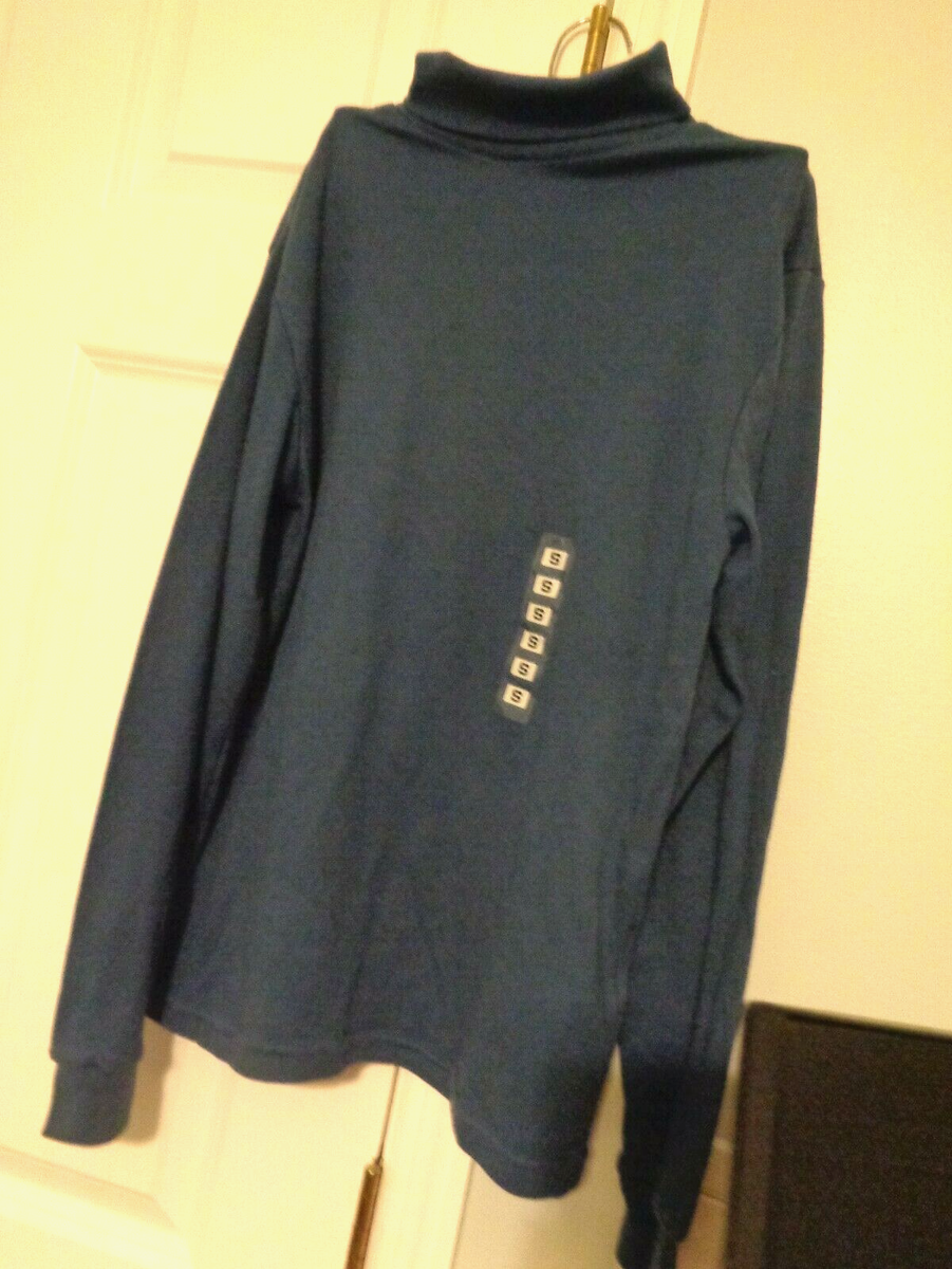 Basic Editions women's Ladies Full Sleeves High Neck Blue T Shirt