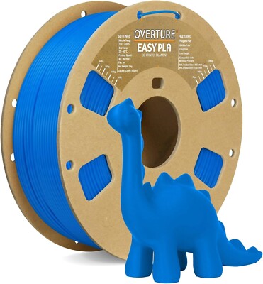 OVERTURE Easy PLA 1.75mm 3D Printer Filament, 1kg Cardboard Spool (2.2lbs), Dime