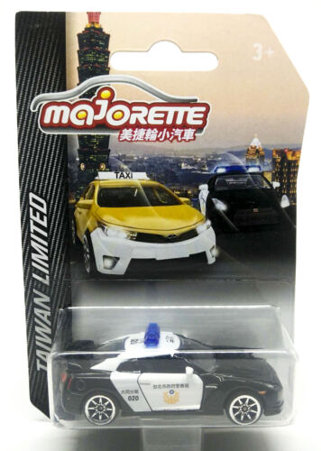 Majorette Nissan GTR R35 Taiwan Police 1:61 (3 inches) 214D in Long Package - Picture 1 of 4