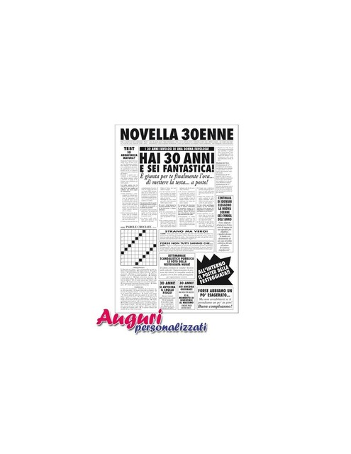 Biglietto Auguri Giornale Compleanno 30 Anni Amica Ebay
