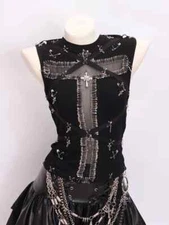 y2k Crop Top Gothic Clothes Ins Bustier Top Vintage Tops Cross Tank Tops