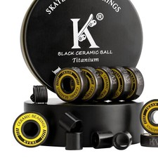 608RS Black Ceramic Skate Bearings - Titanium-Coated Precision Performance Set