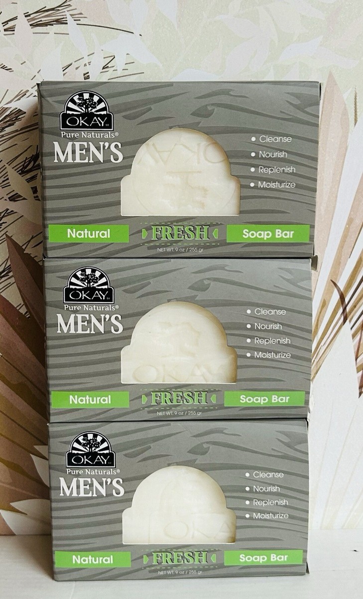 3-Pack Okay ~ Fresh Natural Soap Bar For Men 9 oz Each | eBay