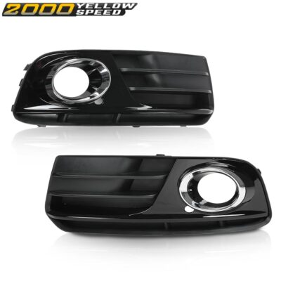 Fit For 2013-2017 Audi Q5 Front Bumper Fog Light Covers Grille Bezel Pair 