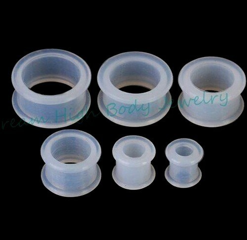 3-50mm Clear Transparent Silicone Plug Stretcher Earring Tunnel Earplug Expander - Picture 3 of 3