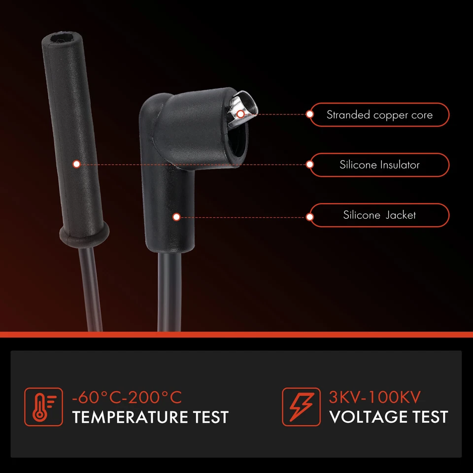 Комплект из 7 проводов свечей зажигания для Jeep CJ5 CJ7 J10 1977-1987 Wrangler Scrambler L6 4,2 л - Изображение 4 из 4