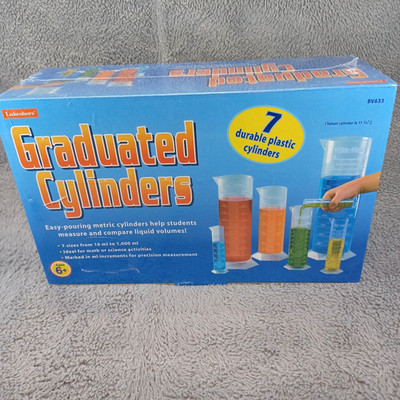 Lakeshore Graduated Cylinders 7 Piece Metric Set, Durable Plastic, Ages 6+, NEW