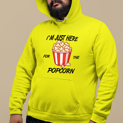 Im Just Here for the Popcorn Hoodie Humor Snack lustig Filmabend Geschenk