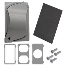 1-Gang Metal Weatherproof Universal Electrical Outlet Cover, Gray