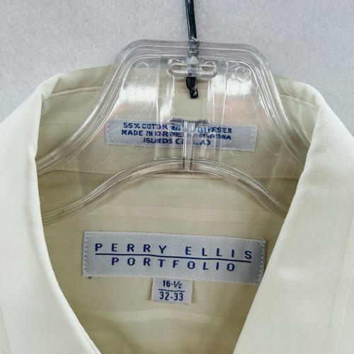 Perry Ellis Portfolio Dress Shirt Mens 16.5 32-33 Button Down Long Sleeve - Picture 2 of 11