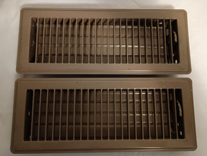 Brown Steel Floor Register Vent Diffuser Close Damper (2) Fits 4"x12" Opening