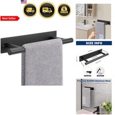 Self Adhesive Towel Rack Stainless Steel Wall Mount Bathroom Kitchen Rustproof