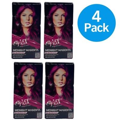 Splat Midnight Magenta Hair Color No Bleach Needed Semi-Permanent 4 Pack Bundle